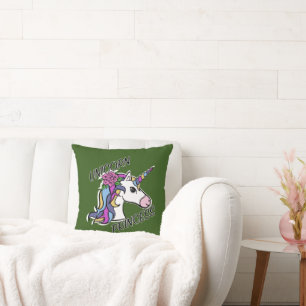 Unicorn Princess Design - Throw Pillow 16" x 16"