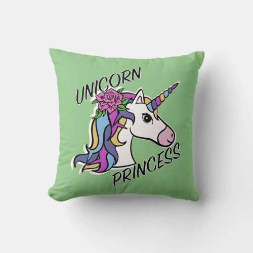 Unicorn Princess Design _ Throw Pillow 16 x 16