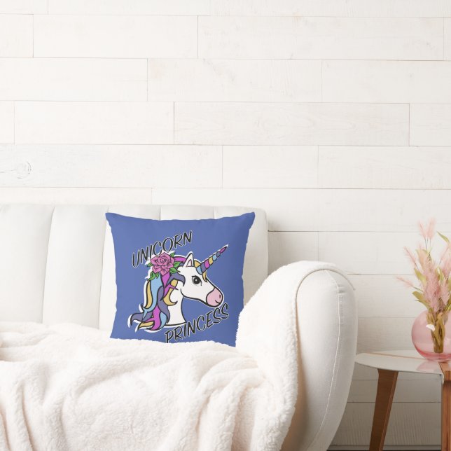 Unicorn Princess Design - Throw Pillow 16" x 16" (Couch)