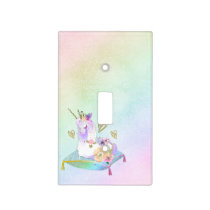Unicorn Princess Diva Iridescent Rainbow Pastel Light Switch Cover