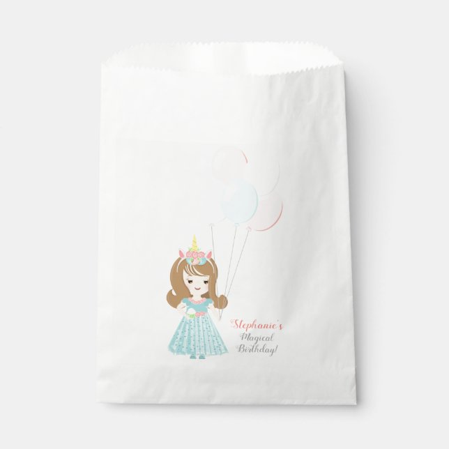Unicorn Princess Favor Bag (Front)