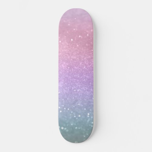 Unicorn Princess Glitter 1 pastel Skateboard