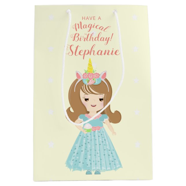 Unicorn Princess Medium Gift Bag (Front)