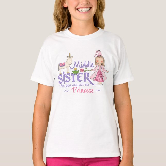 Unicorn Princess Middle Sister T-shirts (Front)