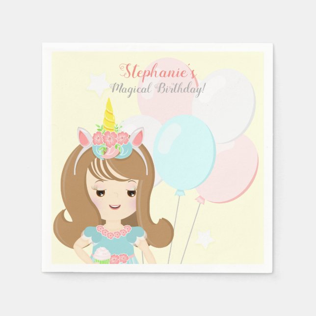Unicorn Princess Napkins (Front)