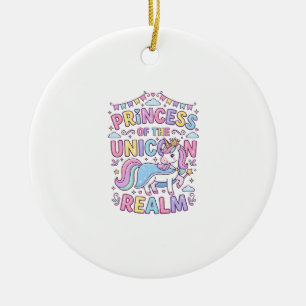Unicorn Princess of the Unicorn Realm Charming POD Ceramic Ornament