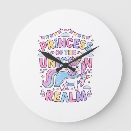 Unicorn Princess of the Unicorn Realm Charming POD Large Clock