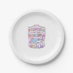 Unicorn Princess of the Unicorn Realm Charming POD Paper Plates