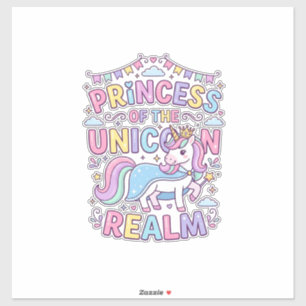Unicorn Princess of the Unicorn Realm Charming POD Sticker
