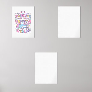 Unicorn Princess of the Unicorn Realm Charming POD Wall Art Sets