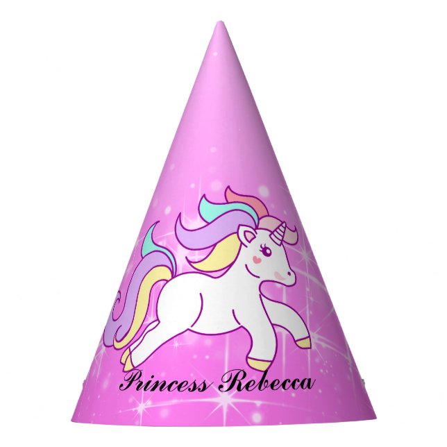Unicorn Princess Party Hat (Front)
