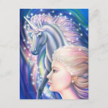 Unicorn Princess Postcard by gailgastfield at Zazzle