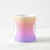 Unicorn Princess Rainbow Glitter Personalized Name Coffee Mug (Center)