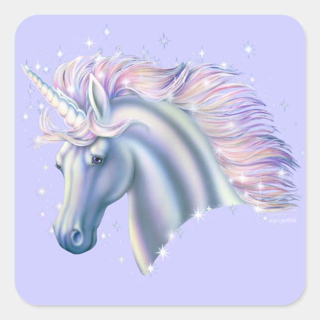 Unicorn Princess Square Sticker (Front)