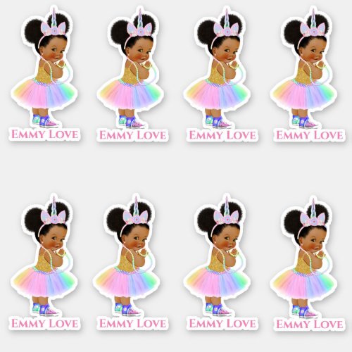 Unicorn Princess Sticker Baby Girl Pastel