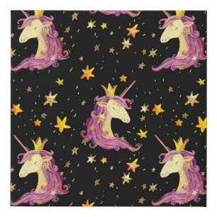 Unicorn Princess: Watercolor Fairy Tale Faux Canvas Print