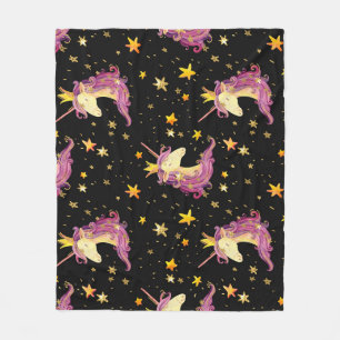 Unicorn Princess: Watercolor Fairy Tale Fleece Blanket