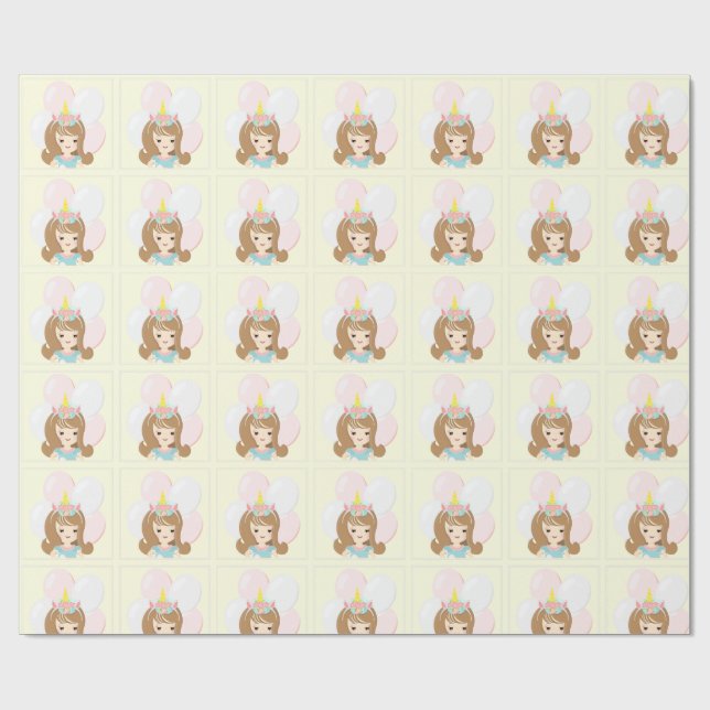 Unicorn Princess Wrapping Paper (Flat)
