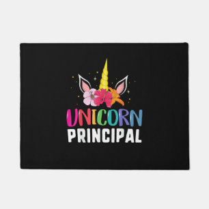 Unicorn Principal Back to School Teacher Horn Rain Doormat