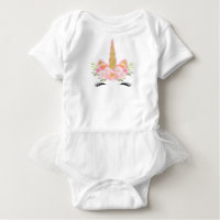 Unicorn Print Baby Tutu Body Suit Baby Bodysuit