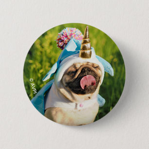 Unicorn Pug Button