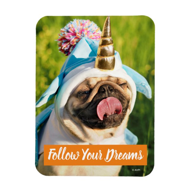 Unicorn Pug Magnet (Vertical)