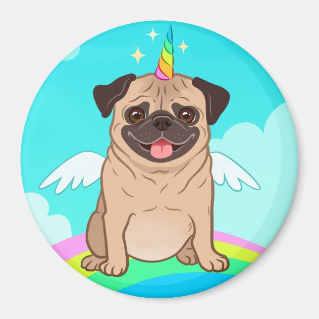 Unicorn Pug Magnet (Front)