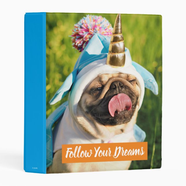 Unicorn Pug Mini Binder (Front/Spine)
