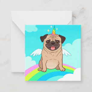 Unicorn Pug Note Card