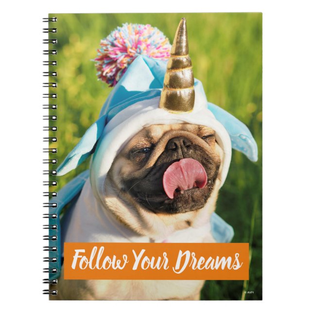 Unicorn Pug Notebook (Front)