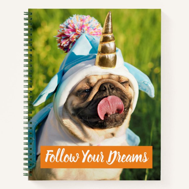 Unicorn Pug Notebook (Front)