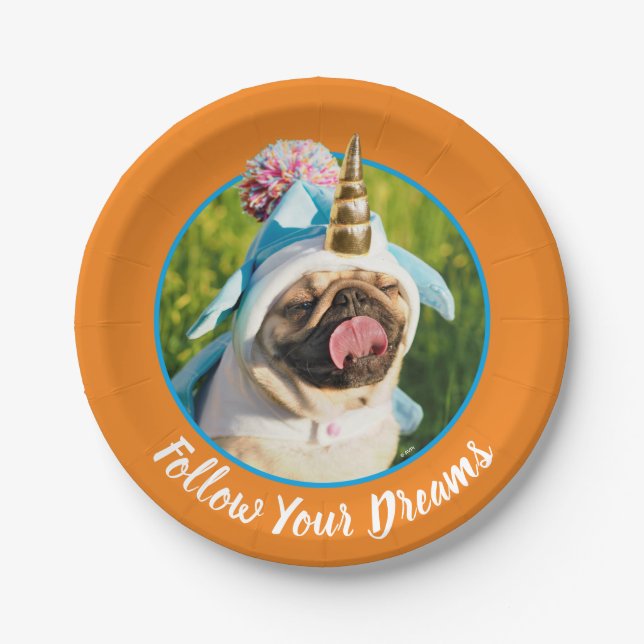 Unicorn Pug Paper Plates (Front)