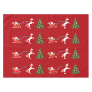 Unicorn Pulling Santa's Sleigh Christmas Gifts Tablecloth