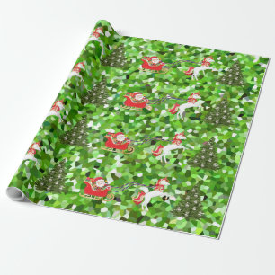 Unicorn Pulling Santa's Sleigh Christmas Gifts Wrapping Paper