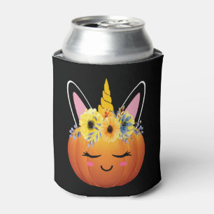 Unicorn Pumpkin Halloween Thanksgiving Gift Can Cooler