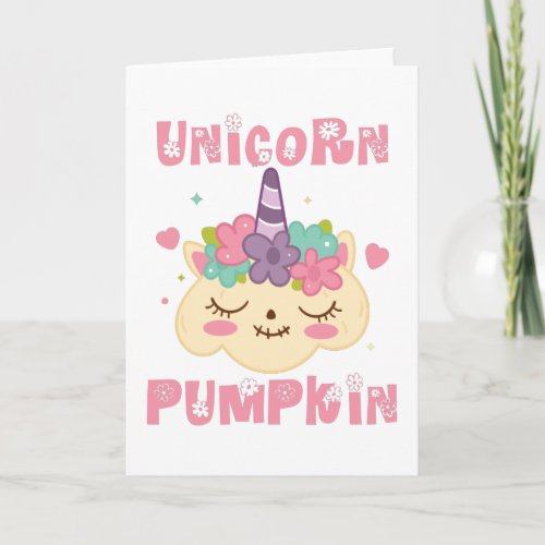 Unicorn Pumpkin Princess Card