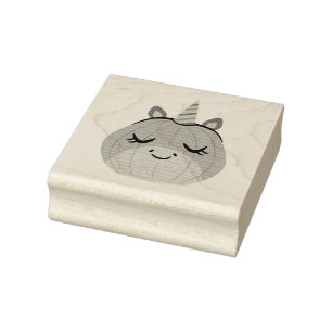 Unicorn Pumpkin Rubber Stamp