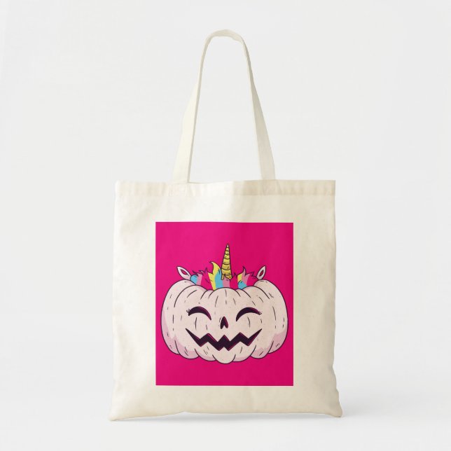 Unicorn Pumpkin Tote Bag (Front)