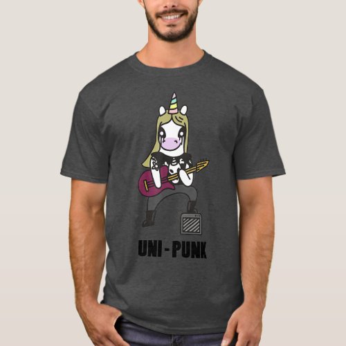 Unicorn punk rock uni punk birthday gift funny T_Shirt