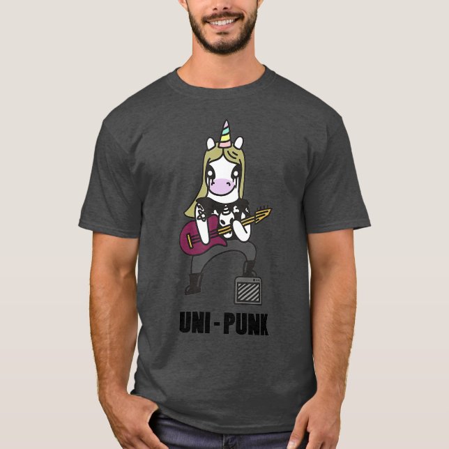 Unicorn punk rock uni punk birthday gift funny T-Shirt (Front)