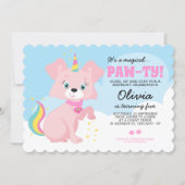 Unicorn Puppy - Unipuppy Girly Birthday Invitation (Front)