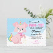 Unicorn Puppy - Unipuppy Girly Birthday Invitation (Standing Front)