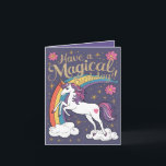 Unicorn Purple Birthday Card<br><div class="desc">"Have a magical birthday" Unicorn Card: Step into a world of enchantment with this delightful birthday card featuring a majestic unicorn amidst a backdrop of shimmering stars and rainbows. Perfect for spreading magical birthday wishes to anyone who loves unicorns and fantasy realms!</div>