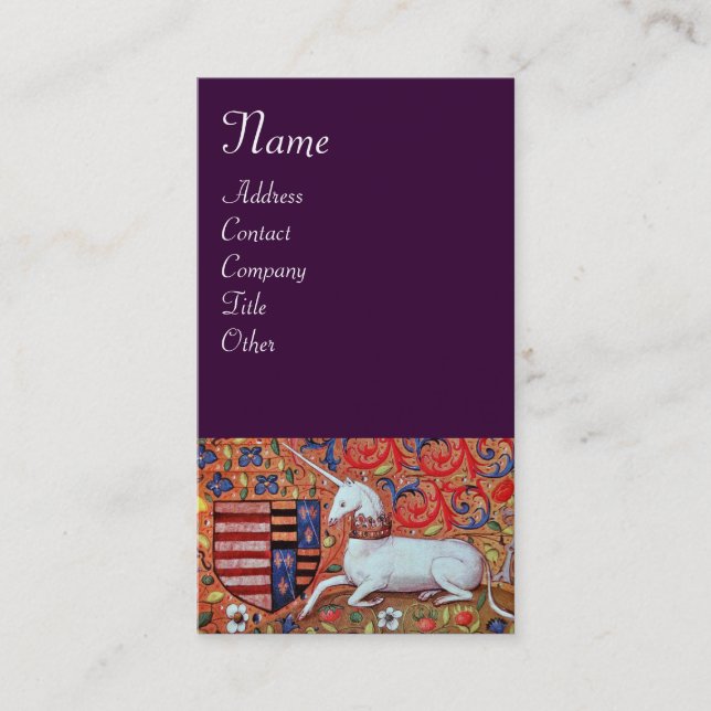 UNICORN ,purple Business Card (Front)