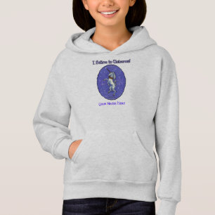 Unicorn Purple Faux Glitter Oval Hoodie