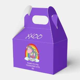 Unicorn purple favor boxes