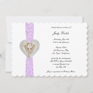 Unicorn Purple Lace Bridal Shower Invitation