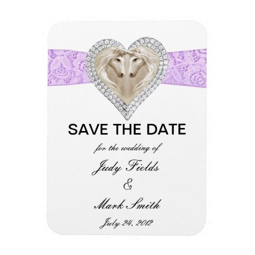 Unicorn Purple Lace Save The Date Magnet