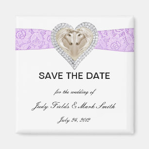 Unicorn Purple Lace Save The Date Magnet