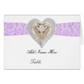 Unicorn Purple Lace Table Place Card (Front Horizontal)